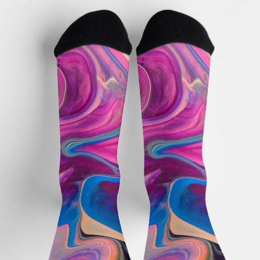 Farbenfrohe Pinks Marmorstil Crazy Socken (Oben)