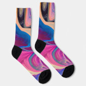 Farbenfrohe Pinks Marmorstil Crazy Socken (Rechts)