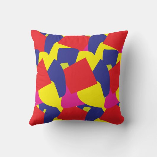 Farbenfrohe Pinsel Abstrakte Kunst Kissen (Rückseite)