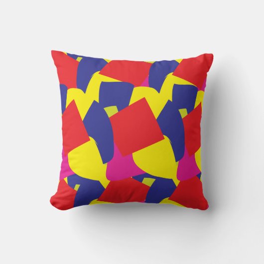 Farbenfrohe Pinsel Abstrakte Kunst Kissen (Vorderseite)