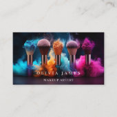 Farbenfrohe Pinsel Makeup Artist Cosmety Beauty Visitenkarte (Vorderseite)
