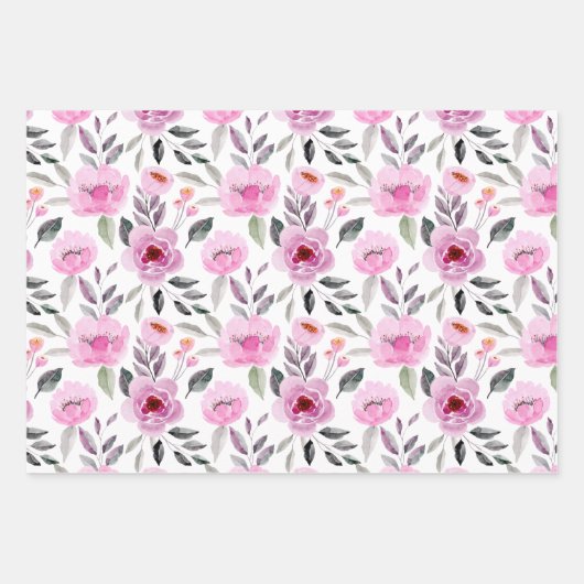 Farbenfrohe Pinsel und Lila Wasserfarben Geschenkpapier Set (Vorderseite 2)