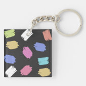 Farbenfrohe Pinselstriche bei Personalisierten Sch Schlüsselanhänger (Rückseite)