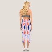 Farbenfrohe Pinselstriche Capri Leggings (Rückseite)