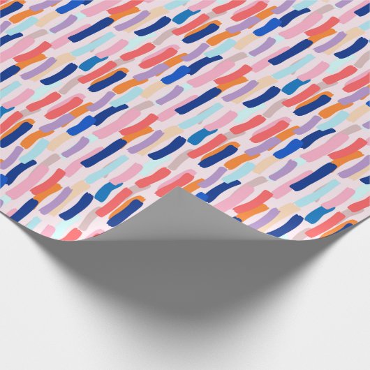Farbenfrohe Pinselstriche Geschenkpapier (Ecke)