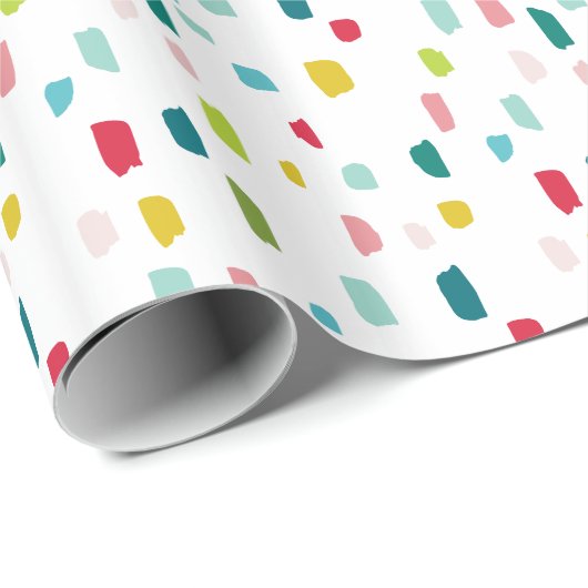 Farbenfrohe Pinselstriche Geschenkpapier (Rolleneckpunkt)