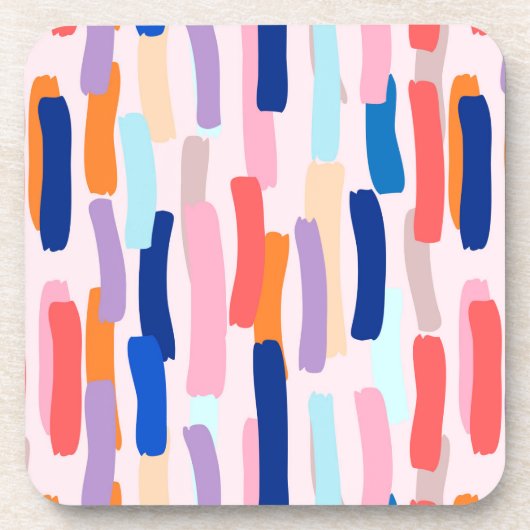 Farbenfrohe Pinselstriche Getränkeuntersetzer (Vorderseite)