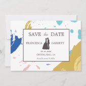 Farbenfrohe Pinselstriche Illustration Einladung (Vorderseite)