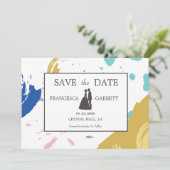 Farbenfrohe Pinselstriche Illustration Einladung (Stehend Vorderseite)