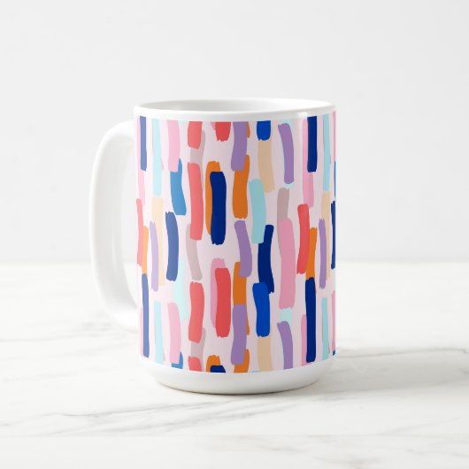 Farbenfrohe Pinselstriche Kaffeetasse (Vorderseite Links)