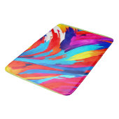 Farbenfrohe Pinselstriche Kunst Badematte (Schrägansicht)