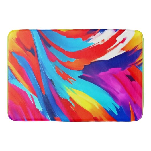 Farbenfrohe Pinselstriche Kunst Badematte (Vorderseite)