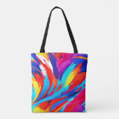 Farbenfrohe Pinselstriche Kunst Tasche (Rückseite)