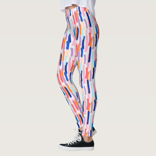 Farbenfrohe Pinselstriche Leggings (Links)