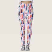 Farbenfrohe Pinselstriche Leggings (Vorderseite)