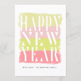 Farbenfrohe Pinselstriche Modern Happy New Year Ca Einladung