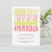 Farbenfrohe Pinselstriche Modern New Year Partys C Einladung (Stehend Vorderseite)