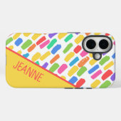 Farbenfrohe Pinselstriche Muster mit Namen Case-Mate iPhone Hülle (Rückseite (Horizontal))