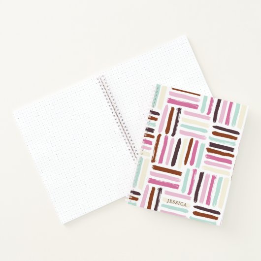 Farbenfrohe Pinselstriche Muster Notizblock (Innenseite)