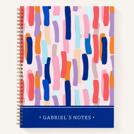 Farbenfrohe Pinselstriche Notizblock (Vorderseite)