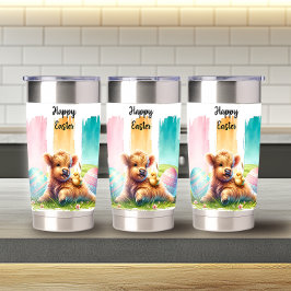 Farbenfrohe Pinselstriche Osterhochland Kuh 20oz Thermobecher