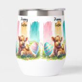 Farbenfrohe Pinselstriche Osterkuh Wein (Links)