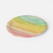 Farbenfrohe Pinselstriche Pappteller (Schrägansicht)