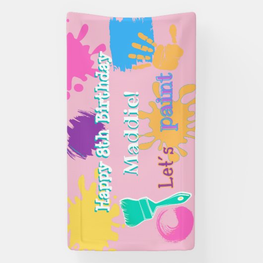 Farbenfrohe Pinselstriche Party-Banner - Klein Banner (Vertikal)