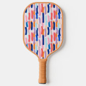 Farbenfrohe Pinselstriche Pickleball Schläger (Rückseite)