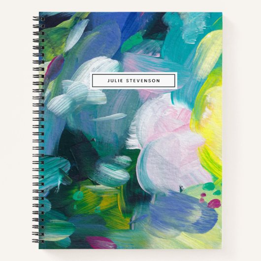 Farbenfrohe Pinselstriche Schlaganfälle SpiralNote Notizblock (Vorderseite)