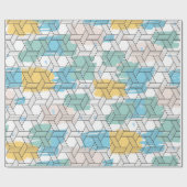 Farbenfrohe Pinselstriche schwarz geometrisches Mu Geschenkpapier (Flach)