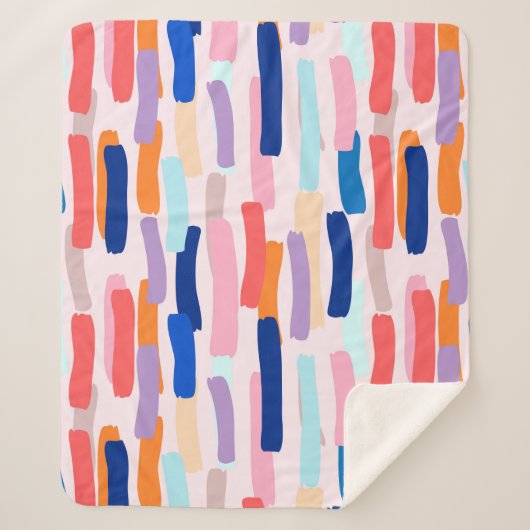 Farbenfrohe Pinselstriche Sherpadecke (Vorderseite)