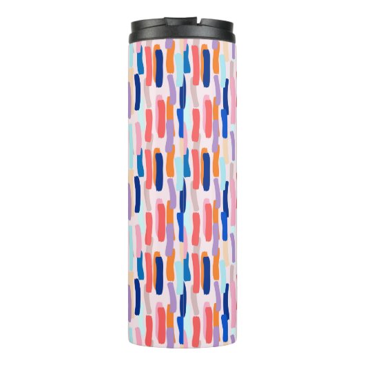 Farbenfrohe Pinselstriche Thermosbecher (Rückseite)