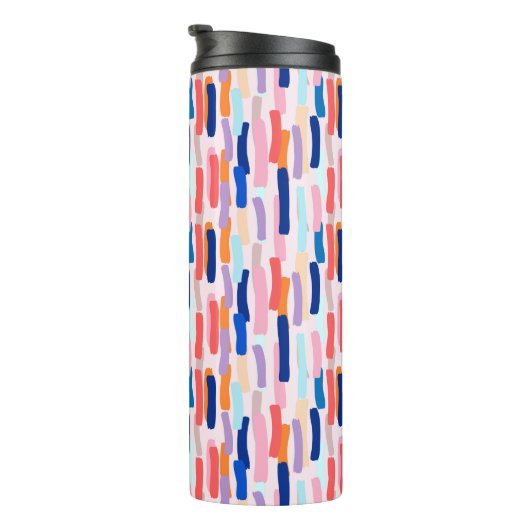 Farbenfrohe Pinselstriche Thermosbecher (Nach rechts gedreht)
