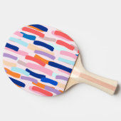 Farbenfrohe Pinselstriche Tischtennis Schläger (Seitenansicht)
