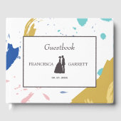 Farbenfrohe Pinselstriche und Illustration Gästebuch (Vorderseite)