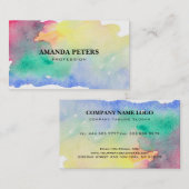Farbenfrohe Pinselstriche Visitenkarte (Vorne/Hinten)