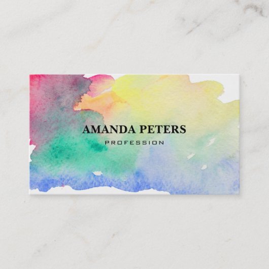 Farbenfrohe Pinselstriche Visitenkarte (Vorderseite)