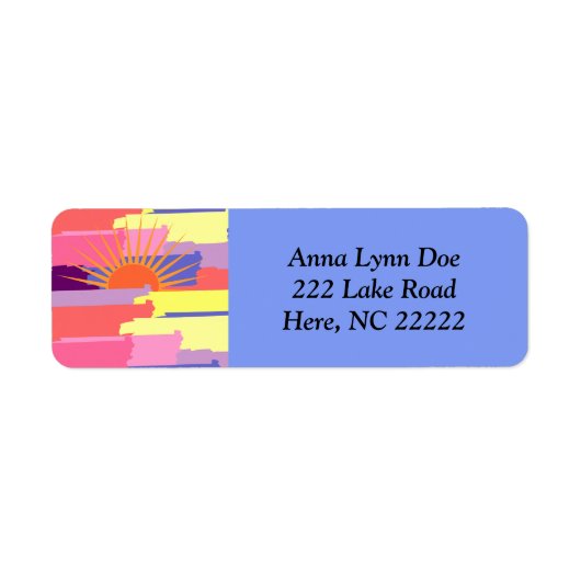 Farbenfrohe Pinselstriche W/Sun-Rücksendeadressen- (Vorne)