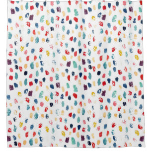 Farbenfrohe Pinselstriche: Wasserfarbe Nahtlos. Duschvorhang