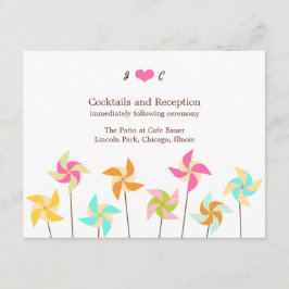 farbenfrohe Pinwheel-Hochzeit Begleitkarte