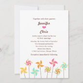 farbenfrohe Pinwheel-Hochzeit Einladung (Vorderseite)