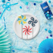 Farbenfrohe Pinwheel Papierplatte Pappteller (Party)