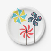 Farbenfrohe Pinwheel Papierplatte Pappteller (Vorderseite)