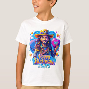 Farbenfrohe Pirate Geburtstag Kindergeschenke Illu T-Shirt