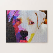 Farbenfrohe Pit Bull Dog Art Puzzle (Horizontal)