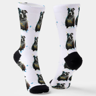 Farbenfrohe Pitbull - Niedlicher Haustier Socken