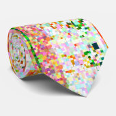 Farbenfrohe Pixel Retro Strip Krawatte (Gerollt)