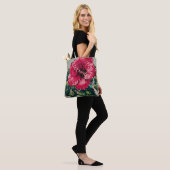 Farbenfrohe pixelige Hibiskusblüte  Tasche (Am Model)