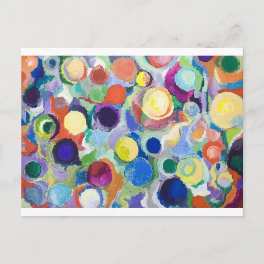 Farbenfrohe Planeten (abstrakter Expressionismus) Postkarte (Vorderseite)